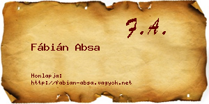 Fábián Absa névjegykártya